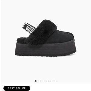 Black ugg platform slippers